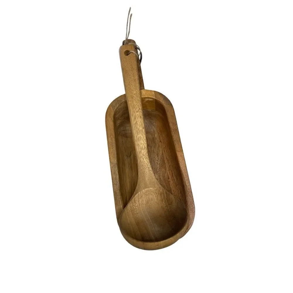 Rustic Wooden Spoon and Scoop Set